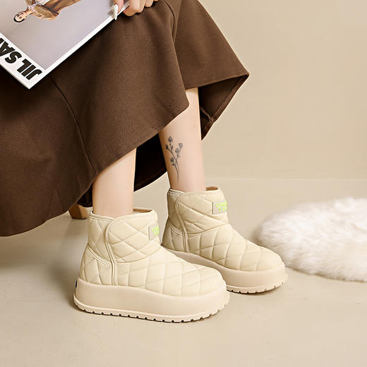 加绒保暖厚底雪地靴增高棉鞋女（4-1111） 商品图5
