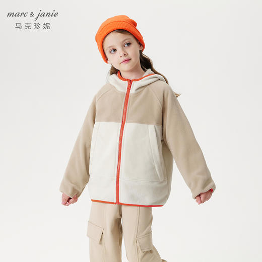 马克珍妮男童拼色加厚摇粒绒外套2024年秋装新款241131 商品图1