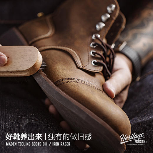 【马登男鞋】8111工装靴秋季新款男鞋真皮美式复古伞兵靴vintage机车靴马丁靴 商品图4
