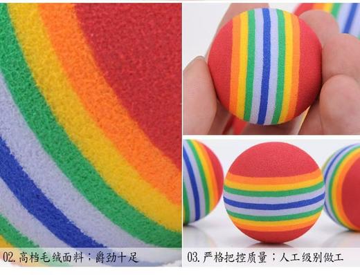 爆款发泡条纹彩虹球35mm猫玩具 互动宠物玩具猫用品1/个 商品图3