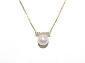 【推荐款】K黄珍珠简易风项链 | K金珍珠8mm