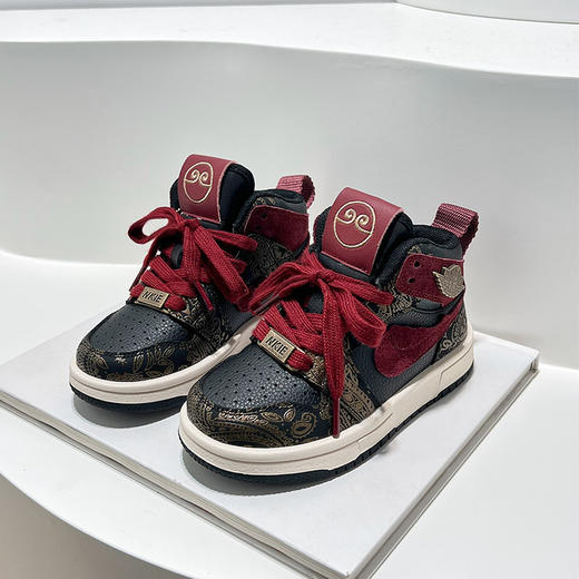 童鞋悟空潮牌男童板鞋2024秋冬款高帮休闲运动鞋女童加绒二棉鞋子💕 商品图1