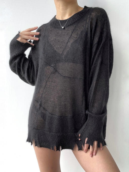 Lynn Gong｜沙丘碎边马海毛针织衫 商品图1