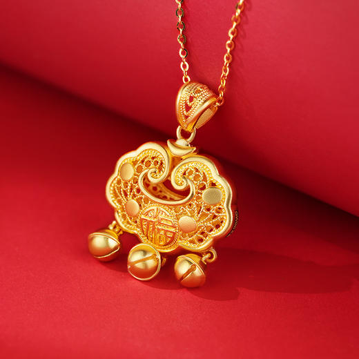 福运平安花丝金锁包 商品图1