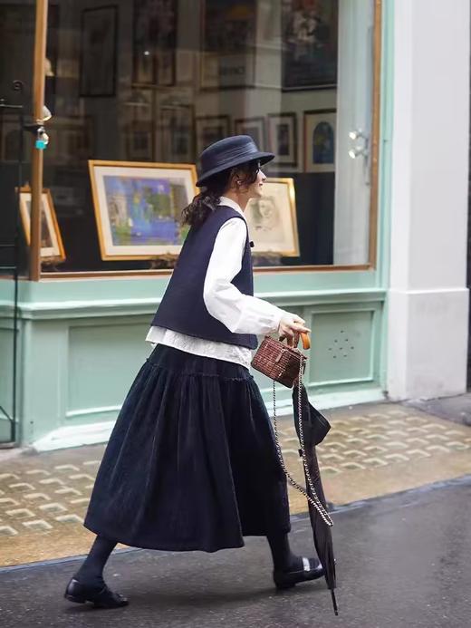 浮生八记/24D158/复古cdg风格密拷花边拼接蛋糕裙优雅半身裙 商品图0