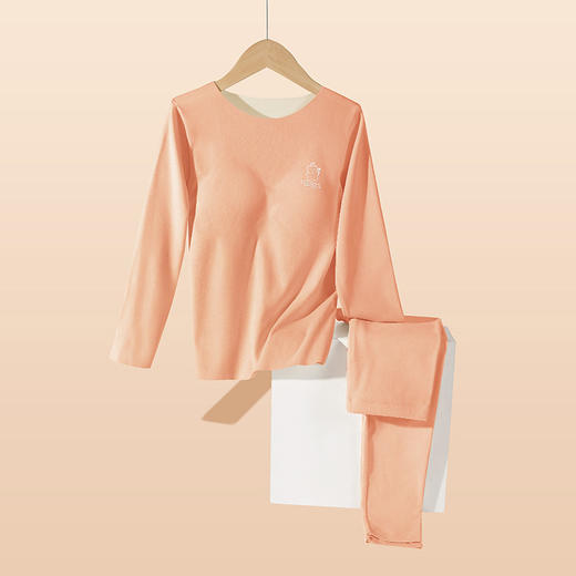 【免穿文胸】德绒女童保暖套装无痕保暖内衣带胸垫桑蚕丝养肤大童秋衣秋裤 商品图5