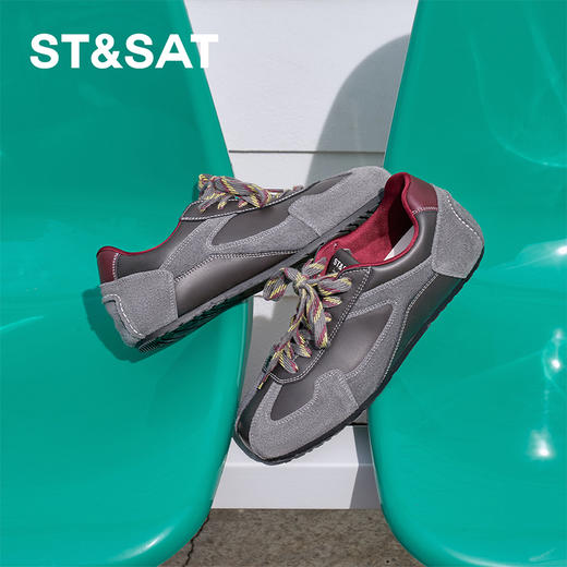 星期六舒适休闲百搭平底拼色德训鞋SSC3112CIK 商品图3