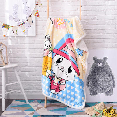 【卡通儿童大版毛毯，柔软呵护肌肤】卡通双层法拉绒羊羔绒儿童毛毯 加厚空调盖毯沙发毯 宝宝婴儿动物毯-QQ 商品图13