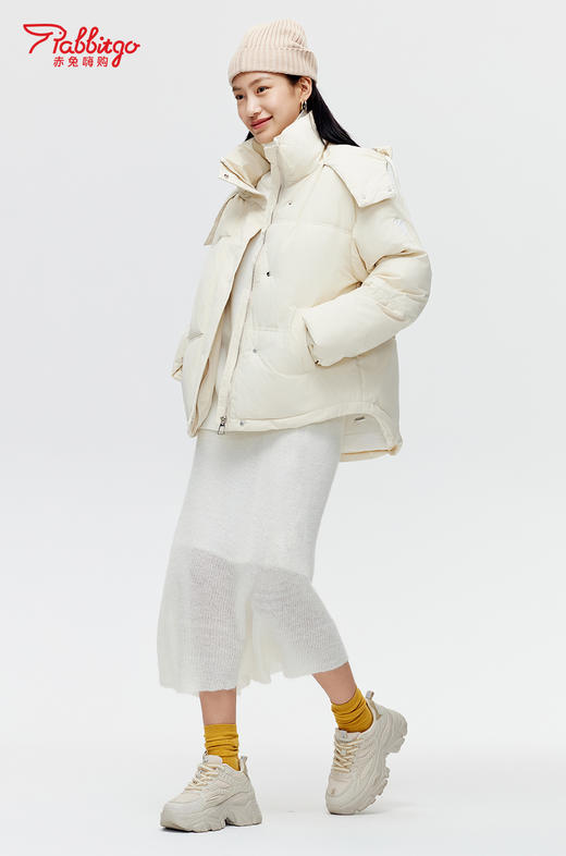 赤兔嗨购2024冬季新款羽绒棉服女短款时尚百搭保暖宽松加厚连帽外套 商品图6
