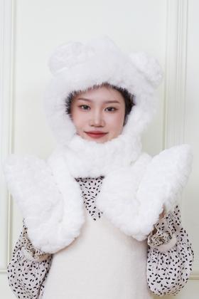 Say Something 加厚保暖一体针织帽 19937