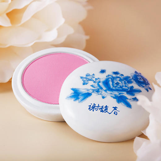 谢馥春 胭脂粉饼    古风青花瓷瓷盒包装     珠光细闪腮红  11克 商品图4