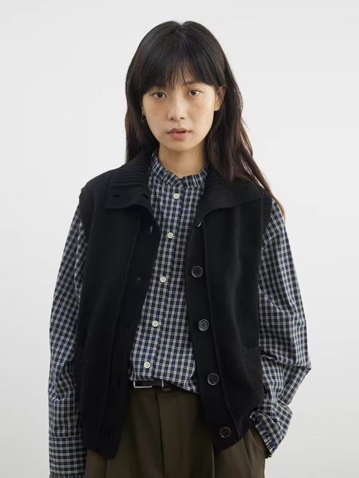 步履不停/4D11213C/复古文艺风花边小立领纯棉格子衬衫 商品图0