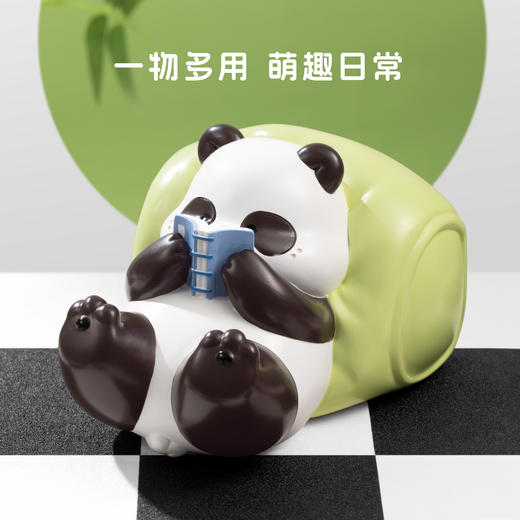 【故宫摆件】熊猫墨宝抽屉多功能收纳摆件手机座书立 商品图2