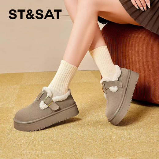 星期六百搭轻便时尚加绒保暖棉鞋SSC4112CNQ 商品图6
