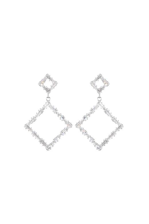 Time Made 几何菱形锆石耳环 8020 商品图1