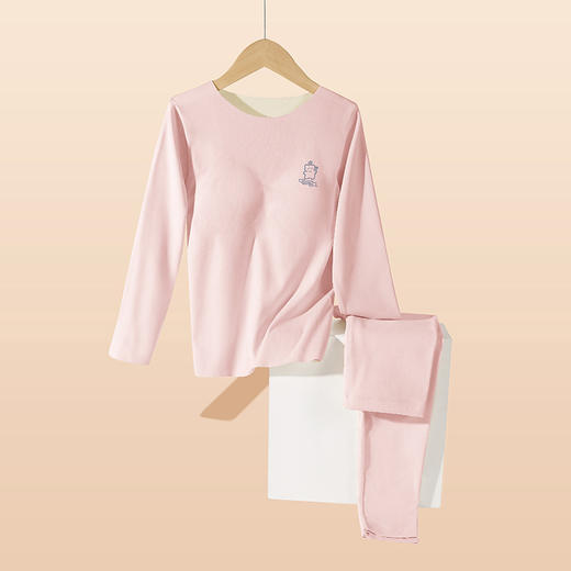 【免穿文胸】德绒女童保暖套装无痕保暖内衣带胸垫桑蚕丝养肤大童秋衣秋裤 商品图7