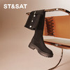 星期六复古扣饰厚底百搭过膝长筒靴SSC4117C44 商品缩略图9