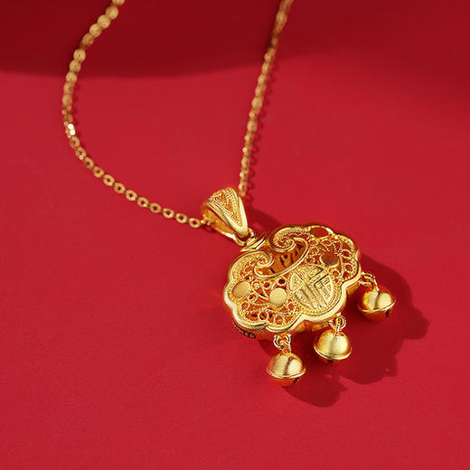 福运平安花丝金锁包 商品图3