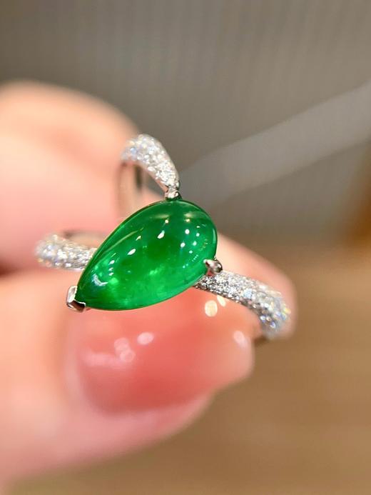 2.60ct蛋面水滴祖母绿戒指 商品图1