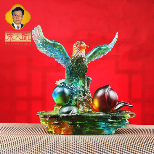 宋韶光大师新款 大展鸿图 财富古法琉璃摆件礼品饰物 商品图4