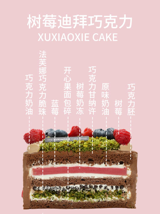 【树莓迪拜巧克力】树莓微酸解腻，巧克力口感醇厚，搭配开心果碎的香浓。 商品图1