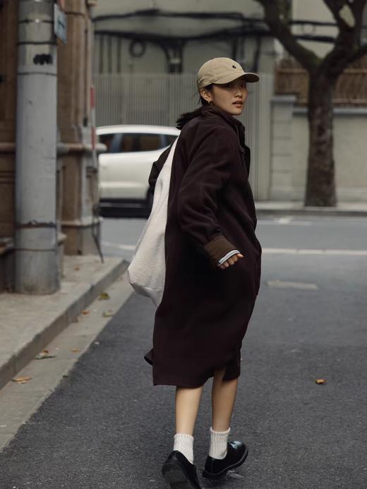 步履不停/4D31155C/双面摇粒绒立领连衣裙软糯保暖卫衣裙 商品图3