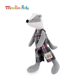 Moulin Roty 30cm小獾维克多 法式玩偶 适合全年龄 原创故事形象 进口面料 农场大家庭系列 法国品牌-632076