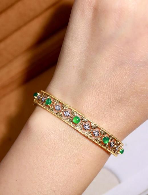 1.39ct蛋面祖母绿手镯 商品图2