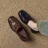 【预售5天】复古方头通勤风深口四季一脚蹬显瘦气质牛皮高跟单鞋QQJFG&J-7195F 商品缩略图4