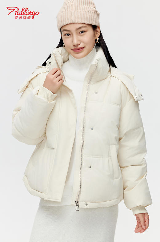 赤兔嗨购2024冬季新款羽绒棉服女短款时尚百搭保暖宽松加厚连帽外套 商品图4