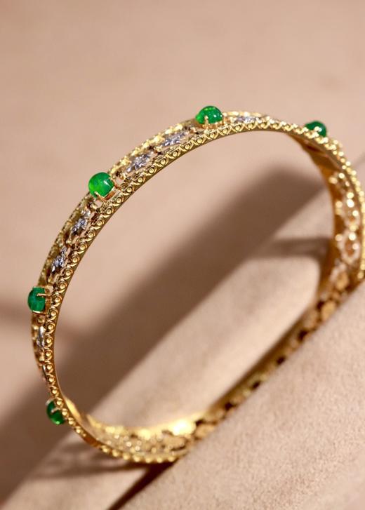 1.39ct蛋面祖母绿手镯 商品图0