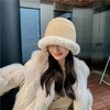 【拍1发2方便搭配使用】秋冬毛绒渔夫帽女加厚卷边毛毛蒙古帽保暖加绒加厚渔夫帽子女 商品缩略图1