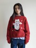 Mood Like Me/MMY2417/雪人猫猫仿貂毛提花宽松圆领毛衣 商品缩略图2