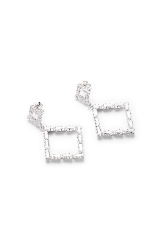 Time Made 几何菱形锆石耳环 8020 商品图2