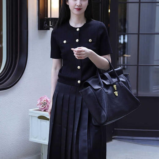 SCOFIELD女装时尚优雅百褶半身裙气质休闲显瘦A字裙SFWHE11P30 商品图5