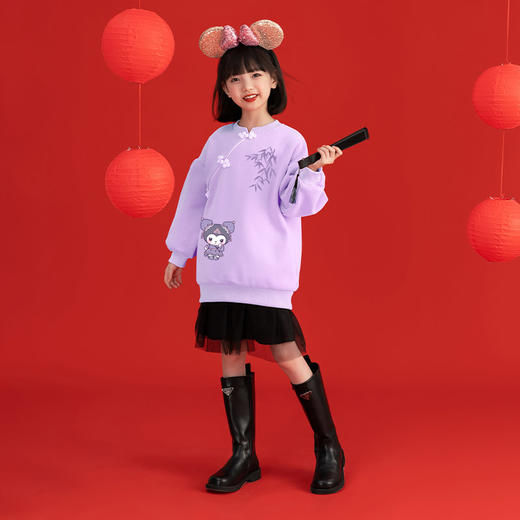 女童加绒上衣秋冬款2024新款女孩卫衣冬季加厚儿童童冬装大童衣服 商品图1