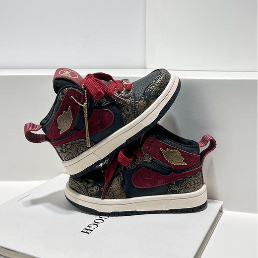 童鞋悟空潮牌男童板鞋2024秋冬款高帮休闲运动鞋女童加绒二棉鞋子💕 商品图2