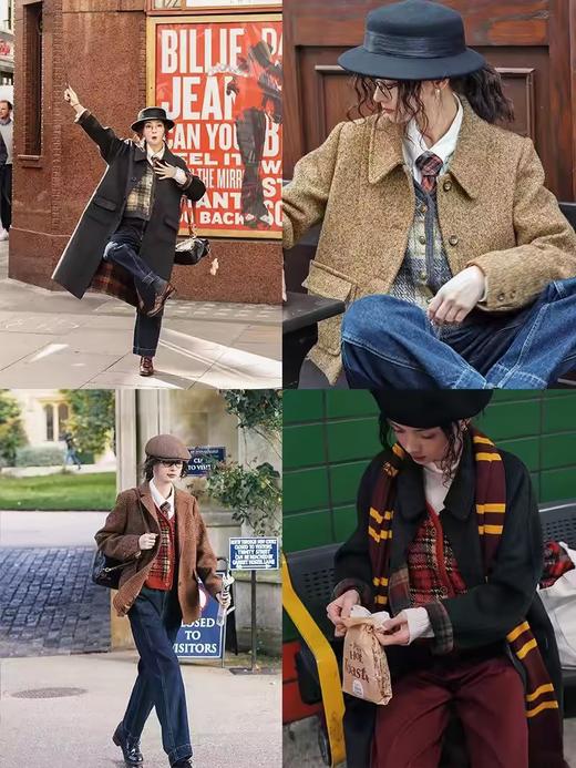 浮生八记/24D163/英伦复古羊毛双层自制格型格纹提花马甲背心 商品图3