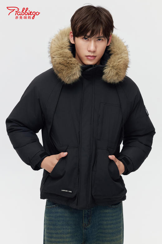 赤兔嗨购工装棉服情侣2024冬季新款爆款韩系羽绒棉袄大毛领派克服 商品图5