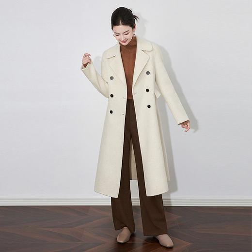 【高货wl】全新升级【铂金会员735/天猫999/差价264】(02349) 洛诗琳翻领气质优雅中长款修身双面呢外套显瘦毛呢大衣 商品图0