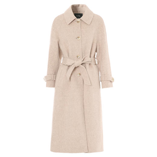 EITIE爱特爱冬季新款修身a版显瘦通勤100%绵羊毛高级时尚毛呢大衣D2414409 商品图6