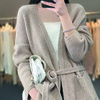 纤束马慵懒软糯系带中长款针织开衫 XFT-0206 商品缩略图1