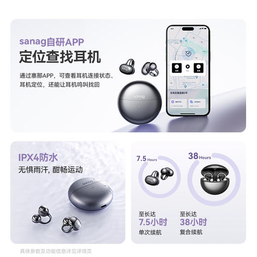 塞那S6S Pro耳夹蓝牙耳机开放式无线气骨传导不入耳运动2024新款 商品图3