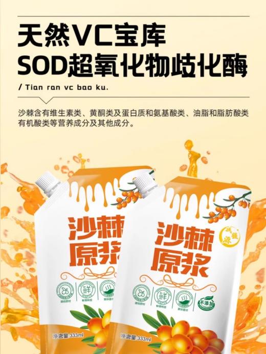 【严选】新疆域疆源沙棘原浆礼盒装 6袋/333ml   （厂家直发） 商品图2