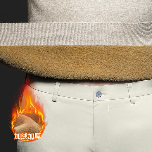 岸纾 羊毛混纺加绒保暖内搭针织衫（多色）  羊绒加厚一体绒百搭款毛衣男防寒 商品图8