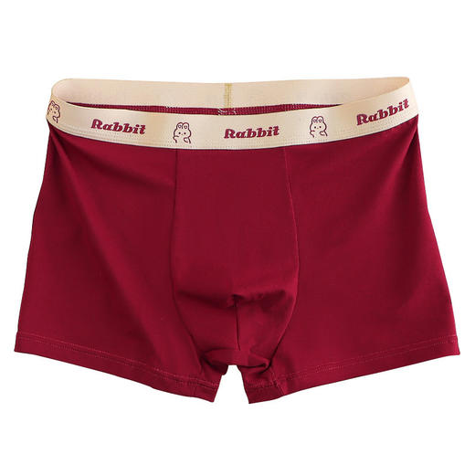礼盒装内裤【男士红色四角裤】纯棉平角短裤衩 可爱兔子印花 结婚内裤本命年  商品图4