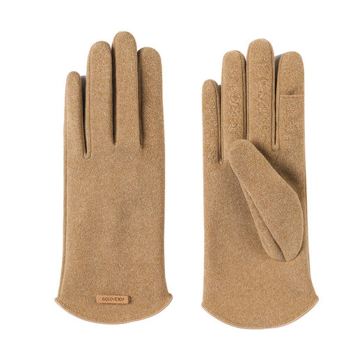 【冬季新款 优雅系列女士保暖手套】修长版型 超密水晶绒内胆 柔软舒适 翻指设计无障碍触屏 加长腕口防风保暖 商品图4