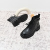 经典鲨2024年冬季新款百搭黑色加绒侧拉链平底通勤短筒靴女KW178-D58171 商品缩略图2