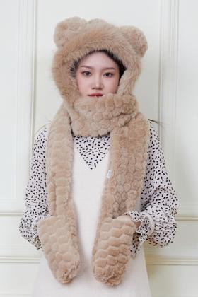 Say Something 加厚保暖一体针织帽 19936