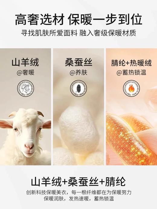 山姆同款！  山羊绒+桑蚕丝+发热纤维 女士保暖内衣套装 ！ 商品图7
